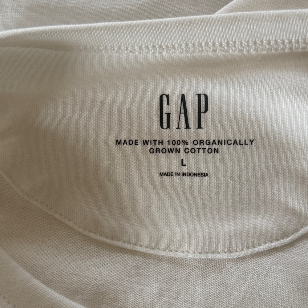 NWT GAP Organic Cotton VintageSoft Heavyweight Crop T-Shirt -White - L - Picture 6 of 6